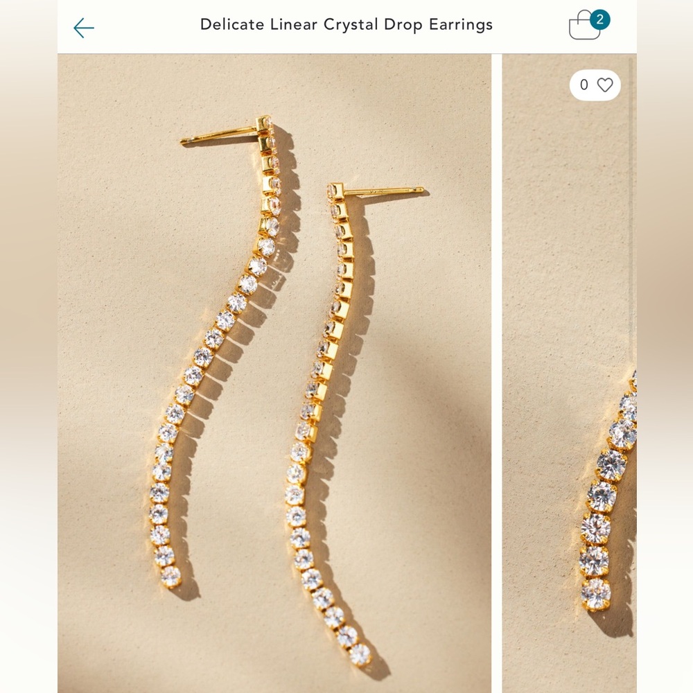 Anthropologie Linear Crystal Drop Earrings